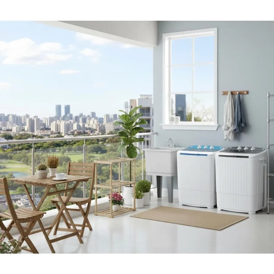 Portable Washing Machine with 18 lbs Capacity for Home and Apartment Use Compact Washer and Dryer Combo with Twin Tub Design an