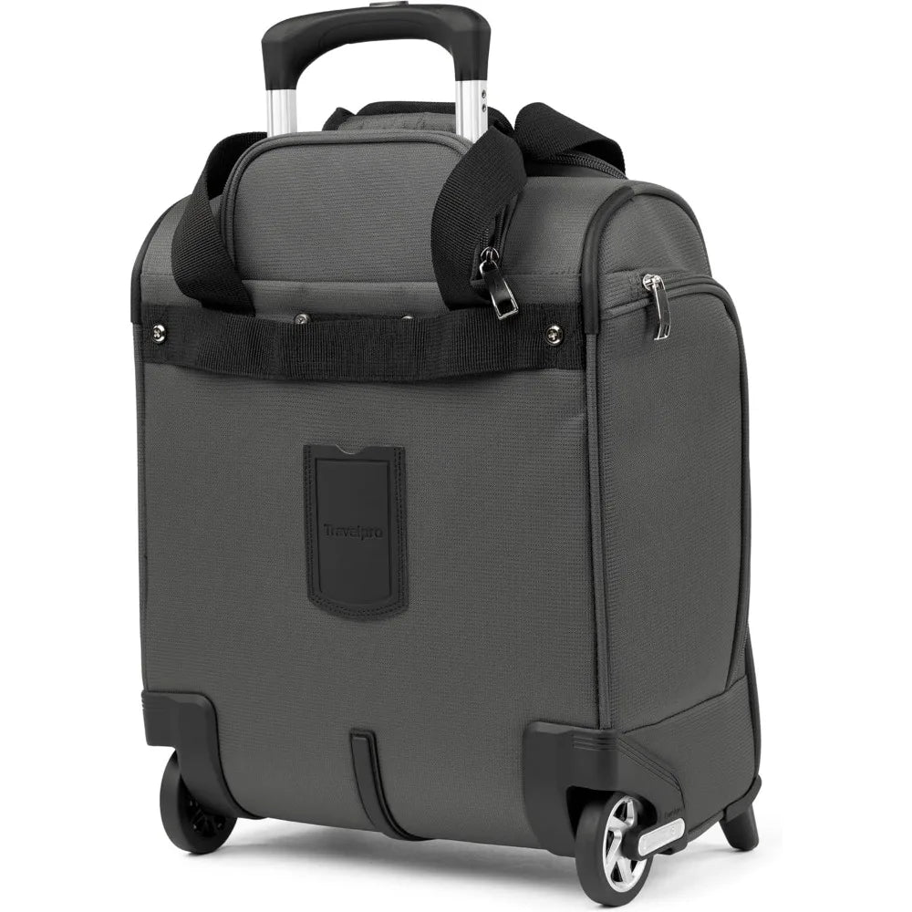 Compact Lightweight Rolling Underseat Carry-On Bag, Softside Travel Luggage for Men and Women, Shadow Grey, 2 Wheels