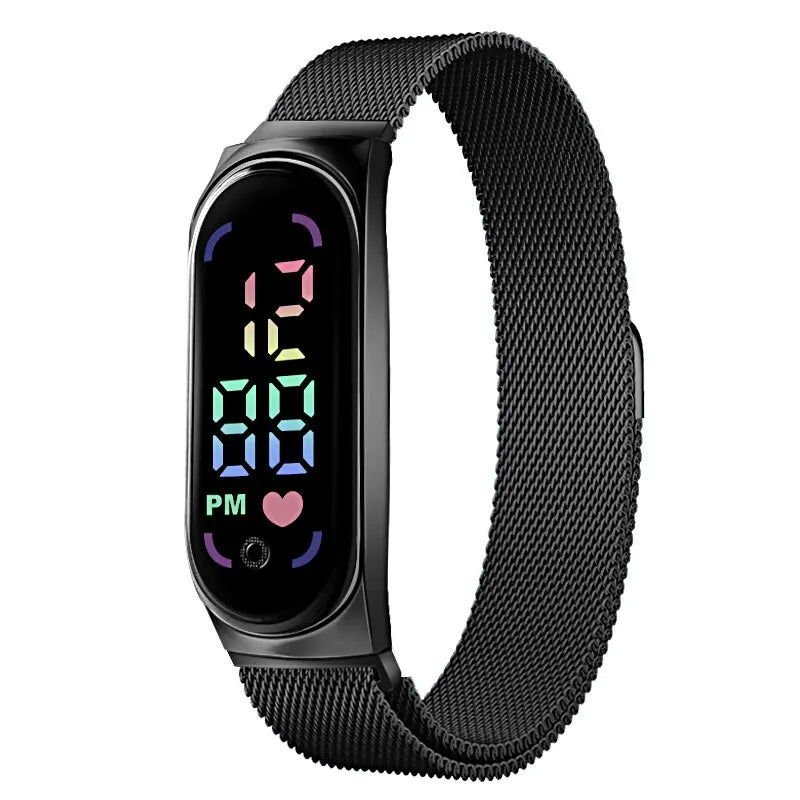 2024 New LED Women Watches for Girls Magnetic Watchband Strap Waterproof Touch Feminine Clock Digital Wristwatches Gift