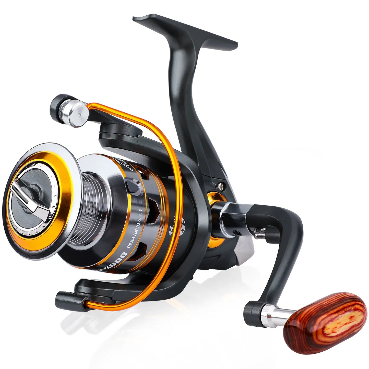 Sougayilang 4000/5000 Spinning Fishing Reel Aluminum Alloy Spool Max Drag 16kg 5.2:1 Gear Ratio Spinning Bass Freshwater Fishing