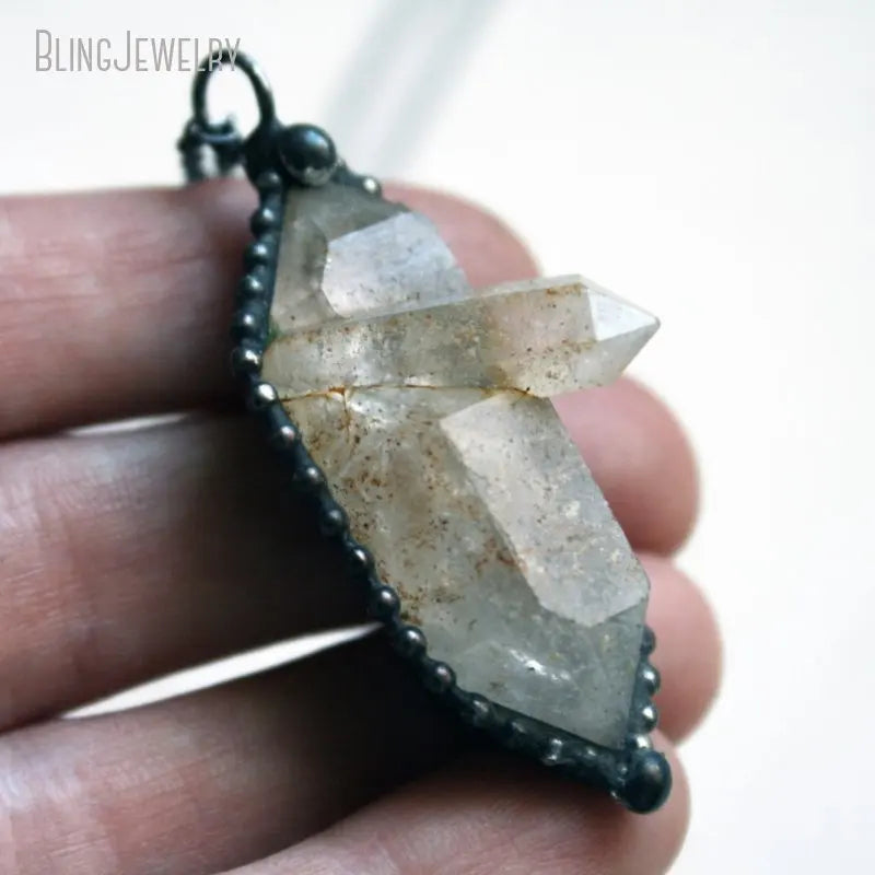 10pcs Minimal Herkimer Tibetan Quartz Layered Chain Necklace Wicca Y2k Jewelry Goth Choker Boho Goblincore Emo Talisman Arcane