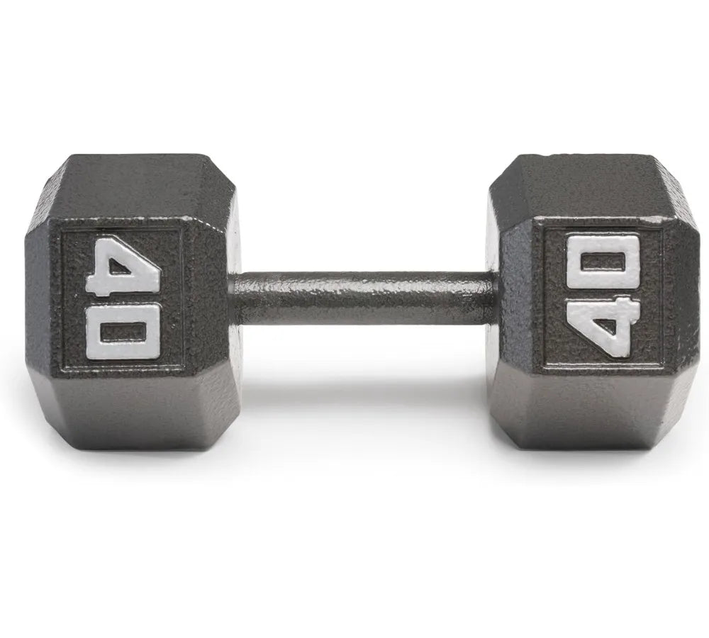 Hexagonal Cast Iron Dumbbells 3-100lbs - Non-Roll Design, Space Saving, Full Body Workout for Home Gym