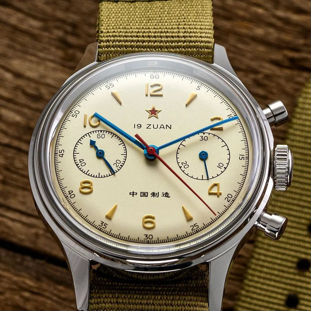 Seakoss 38mm Men's 1963 Chronograph Arcylic Glass With Seagull ST19 Hand Winding Movement Male Mechanical Watches