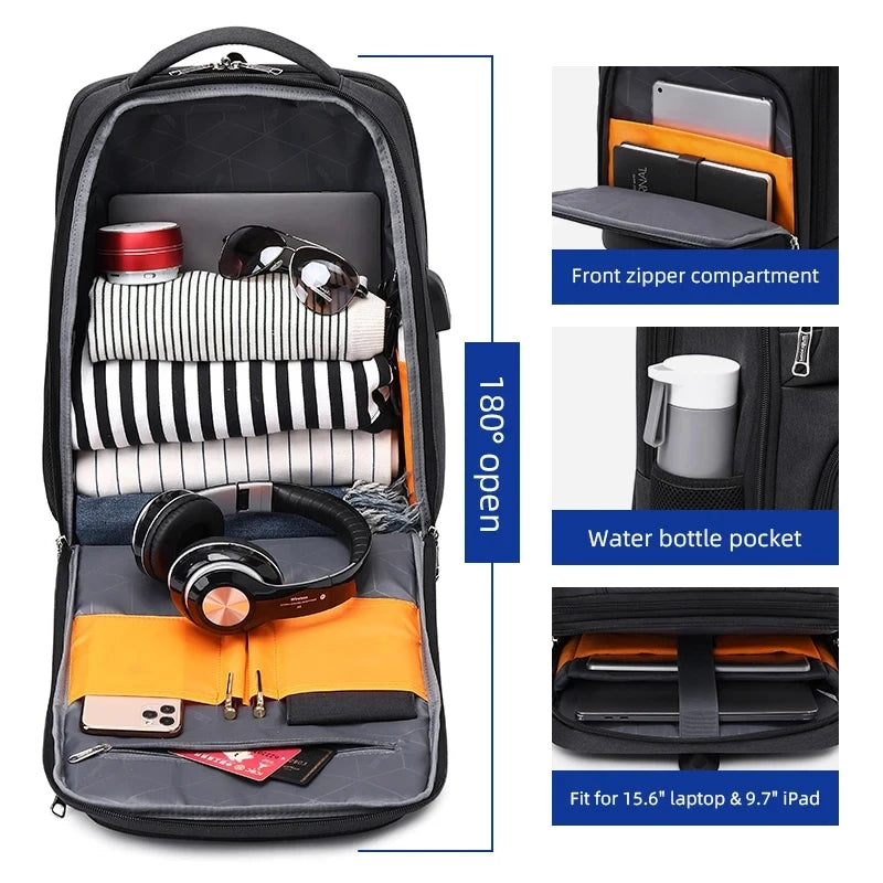 WIERSOON 18Inch Business Backpack Men USB Charging Laptop  Travel Backpack Mochila for Women