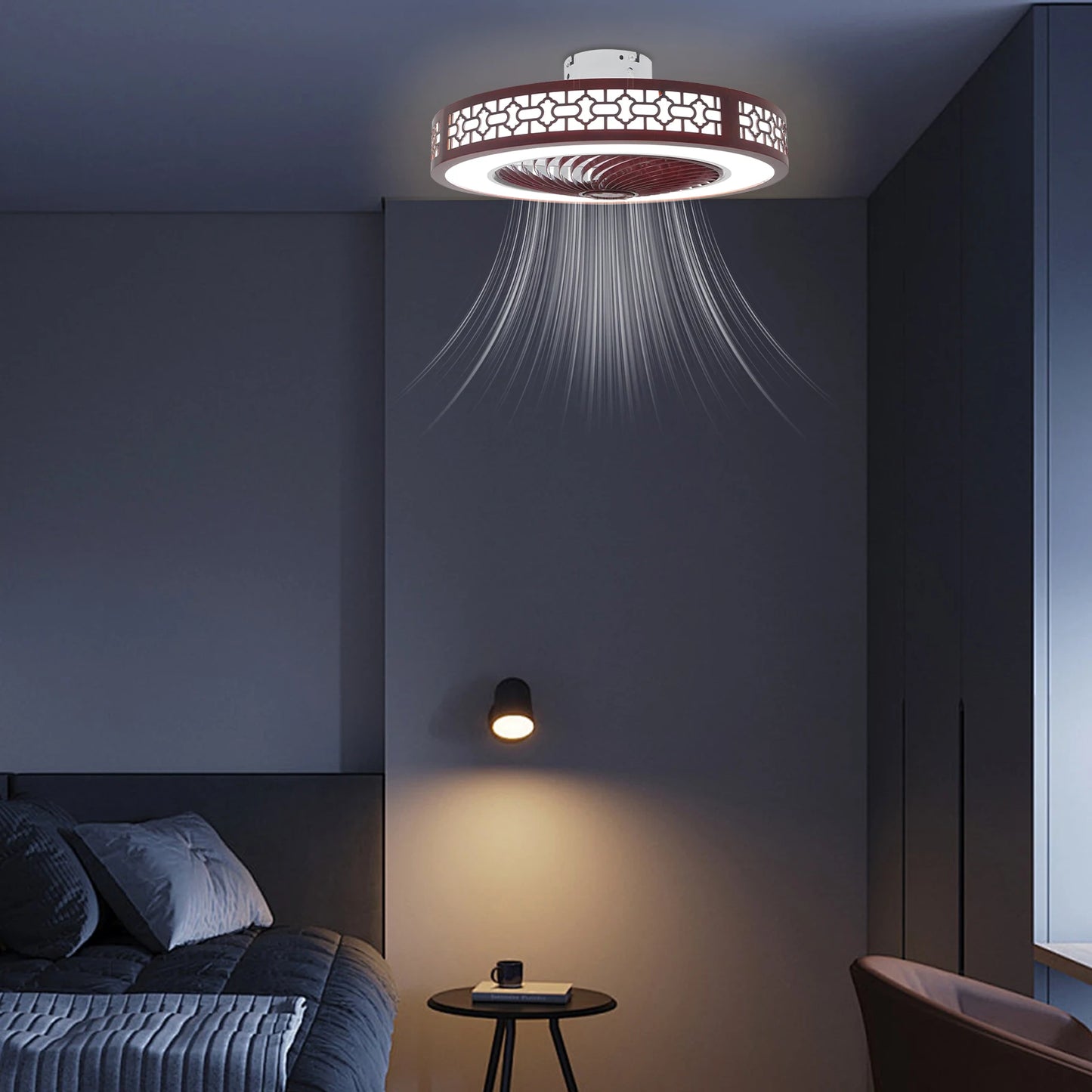 57x57x19cm 64W Ceiling Fan LED Ceiling Lamp with Remote Control for Bedroom, Dining Room or Living Room