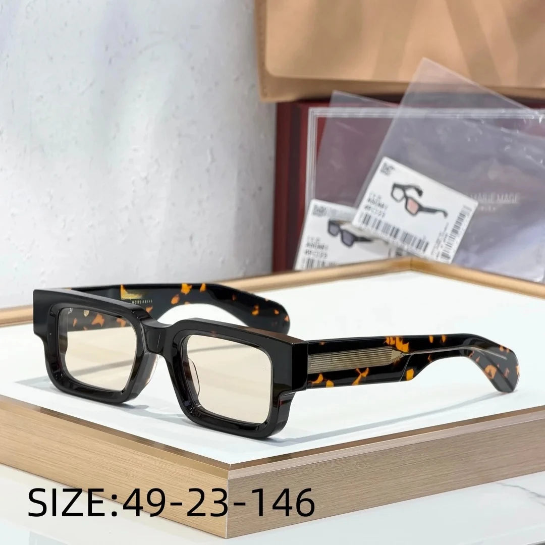 Luxury Unisex Rectangle Sunglasses Men Women Thick Acetate ASCARI New Fashion Polarized UV400 Oversized Trendy Eyewear