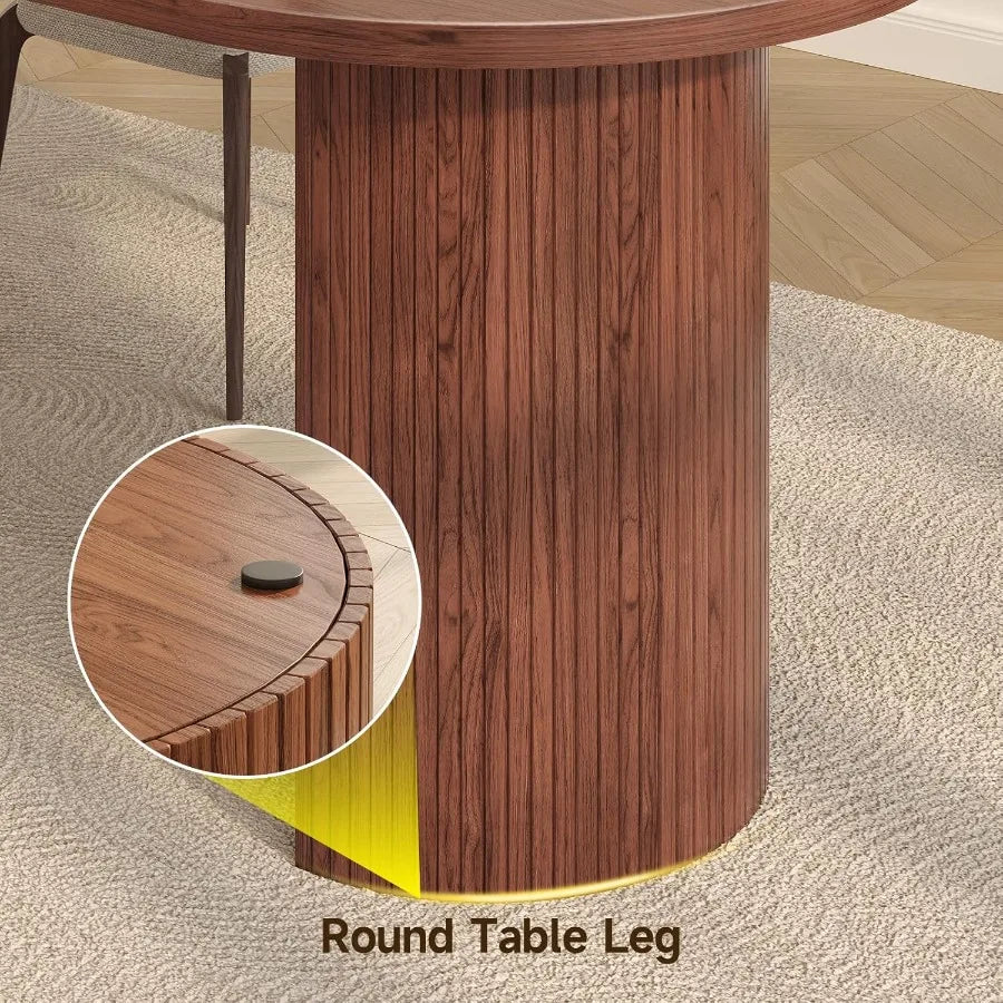 70.8 Inch Oval Dining Table for 48 People with Curved Fluted Wood Strip Base MidCentury Modern Design Kitchen and Living Room D