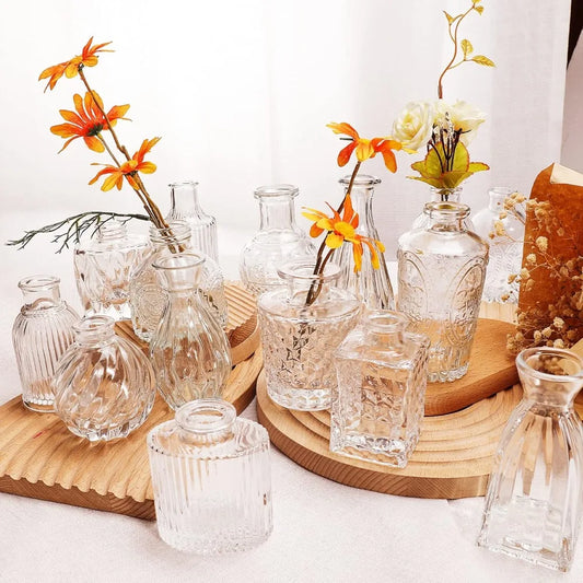 Clear Glass Bud Vases Bulk Set of 60 Pcs for Flowers, Wedding Centerpieces and Vintage Decorations, Living Room,Home Decor Vase