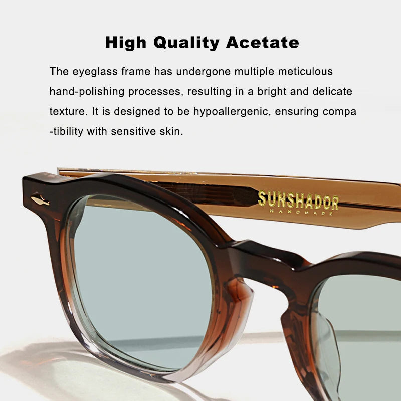 Luxury Brand Original Sunglasses Men Top Quality Acetate Handmade Glasses Women Outdoor Travel UV Protection Sunshade Eyeglasses