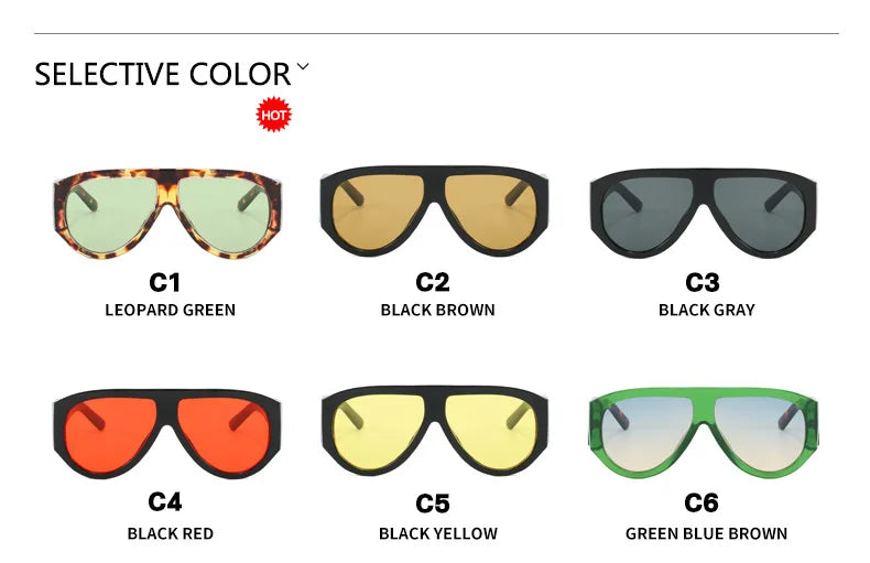 Retro Luxury Oversized Oval Sunglasses Women New Fashion Vintage Large Frame Sun Glasses Men Black Shadow Female