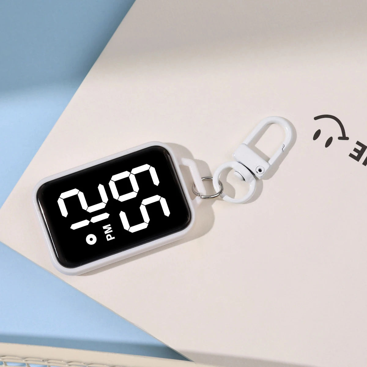 1/4pcs LED Keychain Pocket Watch Digital Display Electronic Watch for Youngster Student Backpacks Keys Pendant Timepiece Present