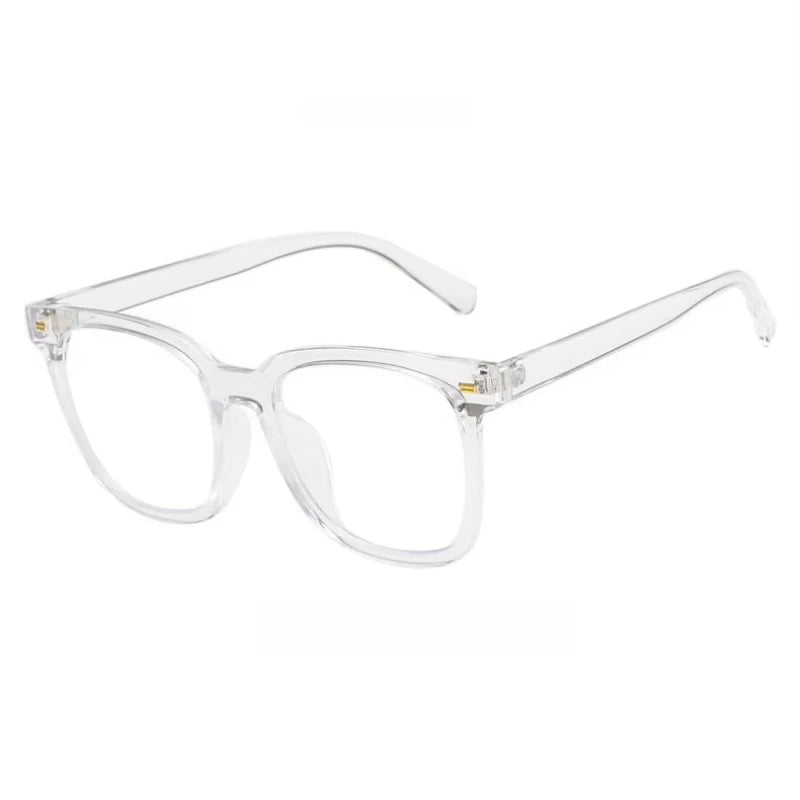 Large Frame Glasses, Anti-blue Transparent Lenses, Retro Classic Casual Women's Sunglasses, Suitable for Daily Reading