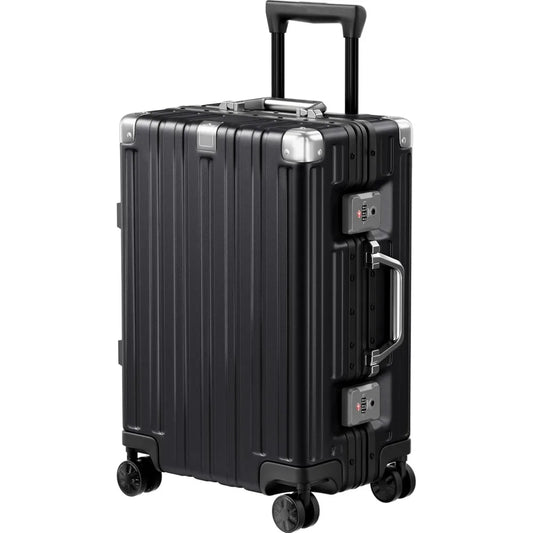 Carry On Luggage 20 inch Aluminum Frame Suitcase with Spinner Wheels No Zipper Hardshell PC+ABS Luggages TSA Lock Zipperle