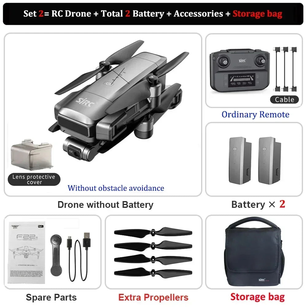 SJRC New F22 S3 PRO Drone 4K HD Professional Camera GPS  5G WiFi EIS Brushless FoldableQuadcopter FPV 3-Axis Gimbal RC Dron