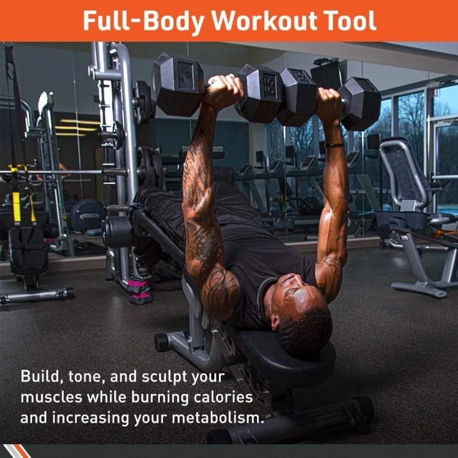 Body Sport Rubber Encased Hex Dumbbell Weight Single Ideal for Home Gym Strength Training Exercises Durable and Non-Slip Design
