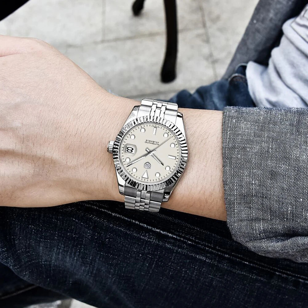 2025 New RollsTimi Men's Watches Super Luminous Automatic Watch For Men NH35 Mechanical Wristwatch AR Sapphire Waterproof Clock