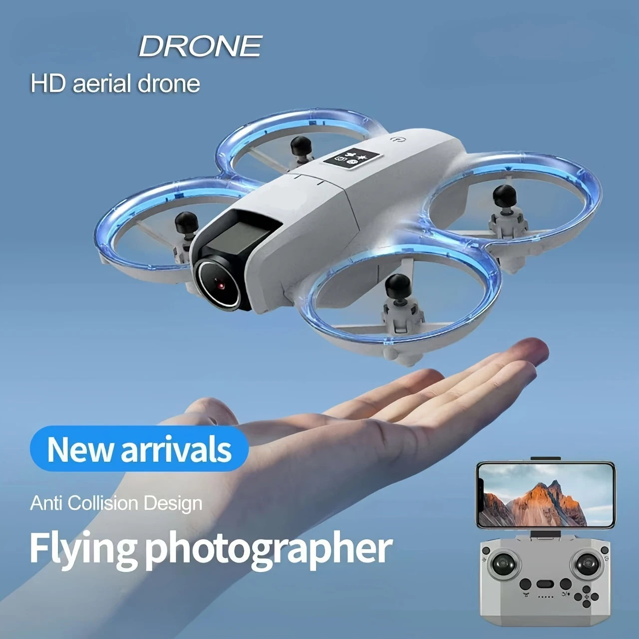 GPS drone, professional version with obstacle avoidance function, dual high-definition cameras, brushless motor, 5G WiFi, radio