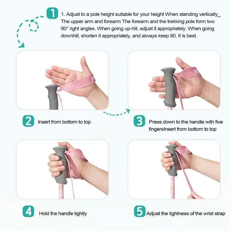 Trekking Poles For Kids Telescopic Walking Poles EVA Grips Adjustable Aluminum Alloy Hiking Sticks For Boys Girls Hiking Camping