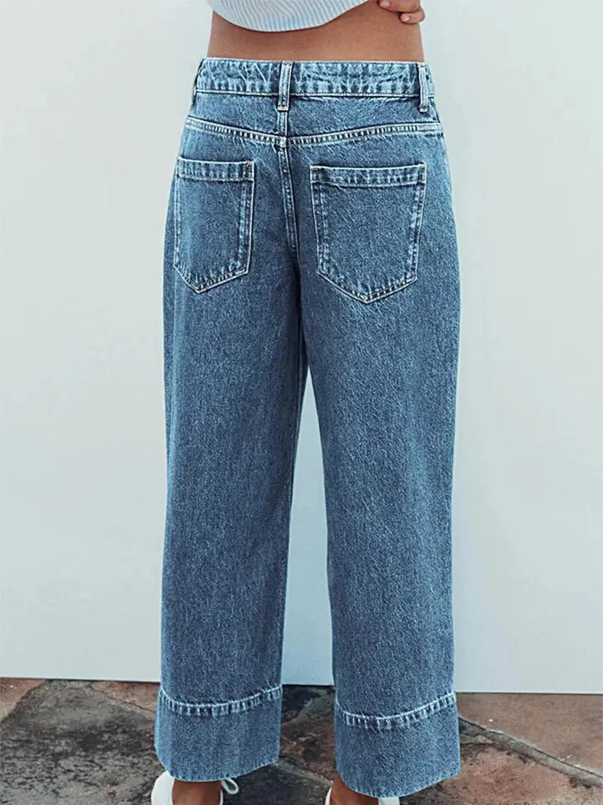 Women's casual straight-leg pants, women's straight-leg jeans, women's blue jeans, classic style, loose fit, autumn new arriv, s