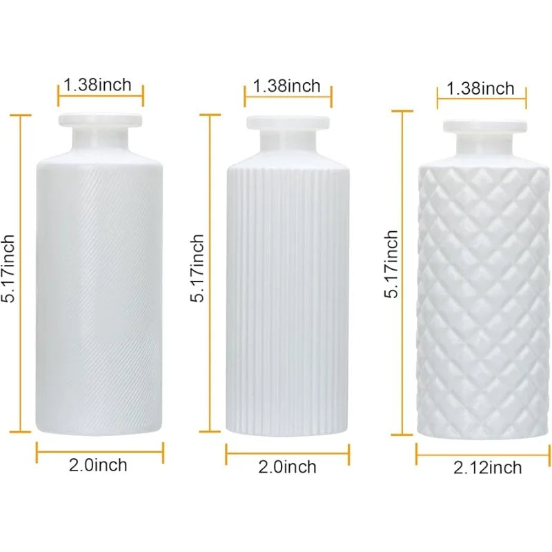 Glass Bud Vase Set in Bulk, 9pcs Mini Vintage Flower Vases for Wedding,White Relief Vase for Centerpieces,Home Table Flower Deco