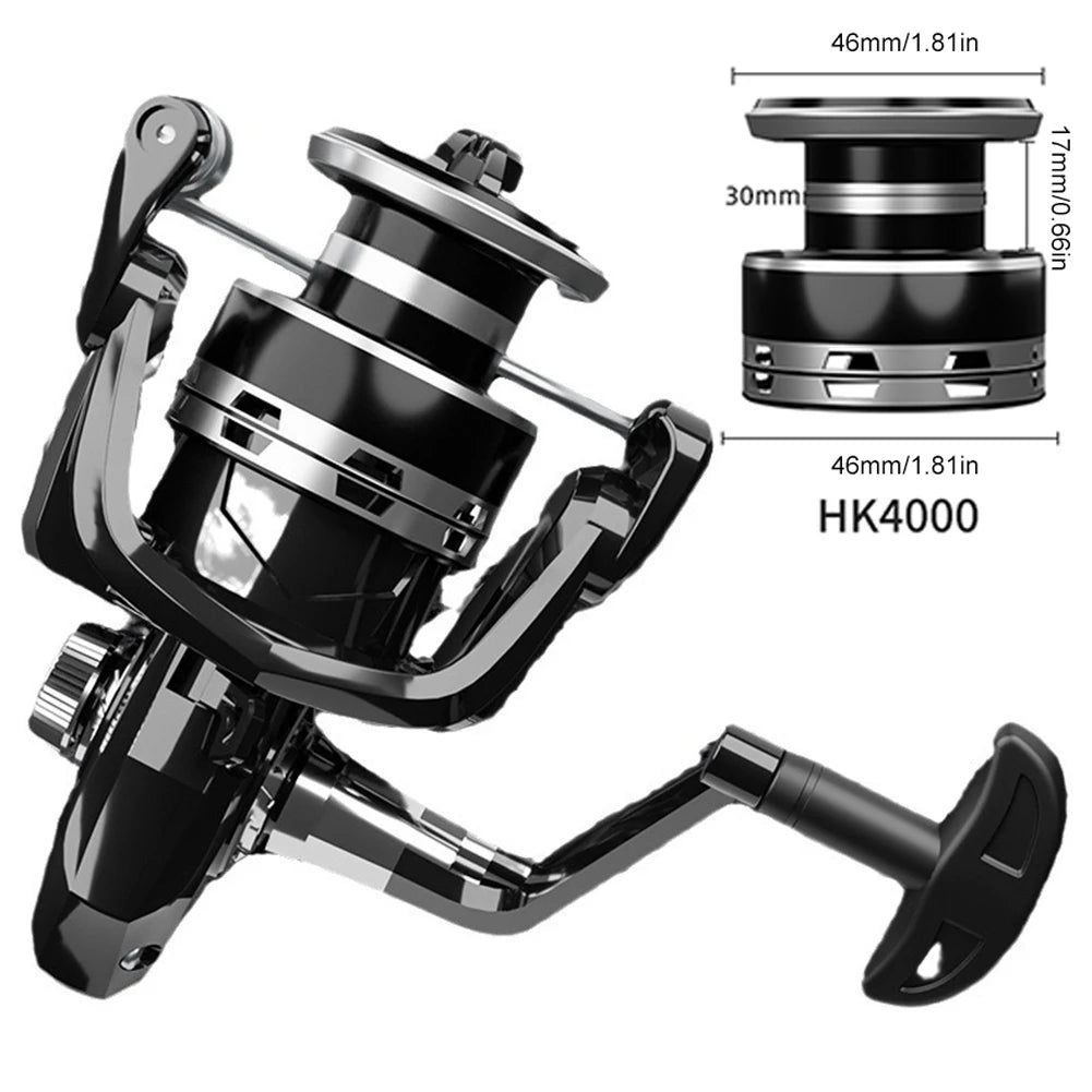 Metal Spinning Reel All Purpose Fishing Spinning Reel 8/10/12kg Max Drag 5.2:1 Gear Ratio For Saltwater And Freshwater Fishing