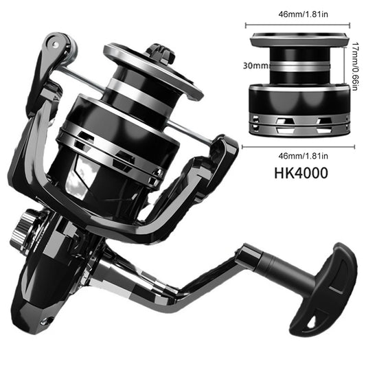 Metal Spinning Reel All Purpose Fishing Spinning Reel 8/10/12kg Max Drag 5.2:1 Gear Ratio For Saltwater And Freshwater Fishing