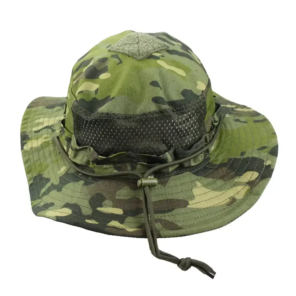 New Tactical Camouflage Boonie Cap Wide Brim Hat Men Outdoor Sports Fishing Hiking Hunting Sunshade Hat Foldable Soft Hat