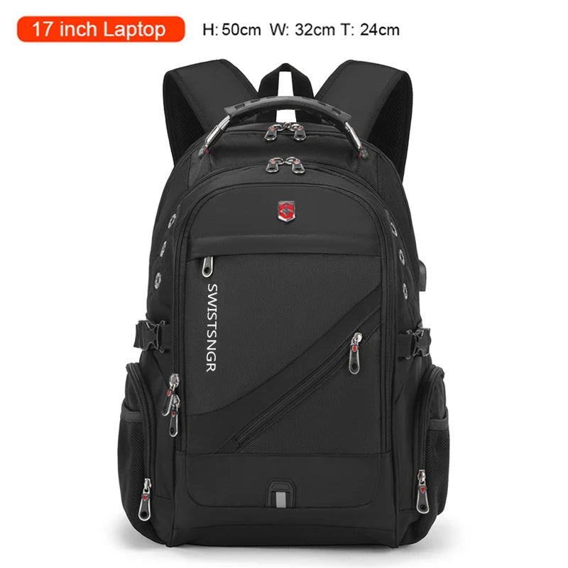 Brand Men's Backpack Anti-theft Waterproof 17inch Laptop Backpacks USB Charging Business Travel Backpack School Bag Male Mochila