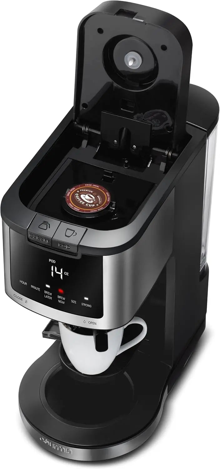 2-in-1 Single Serve Pod + 12-Cup Coffee Maker with Adjustable Up To 4-Hour Keep Warm