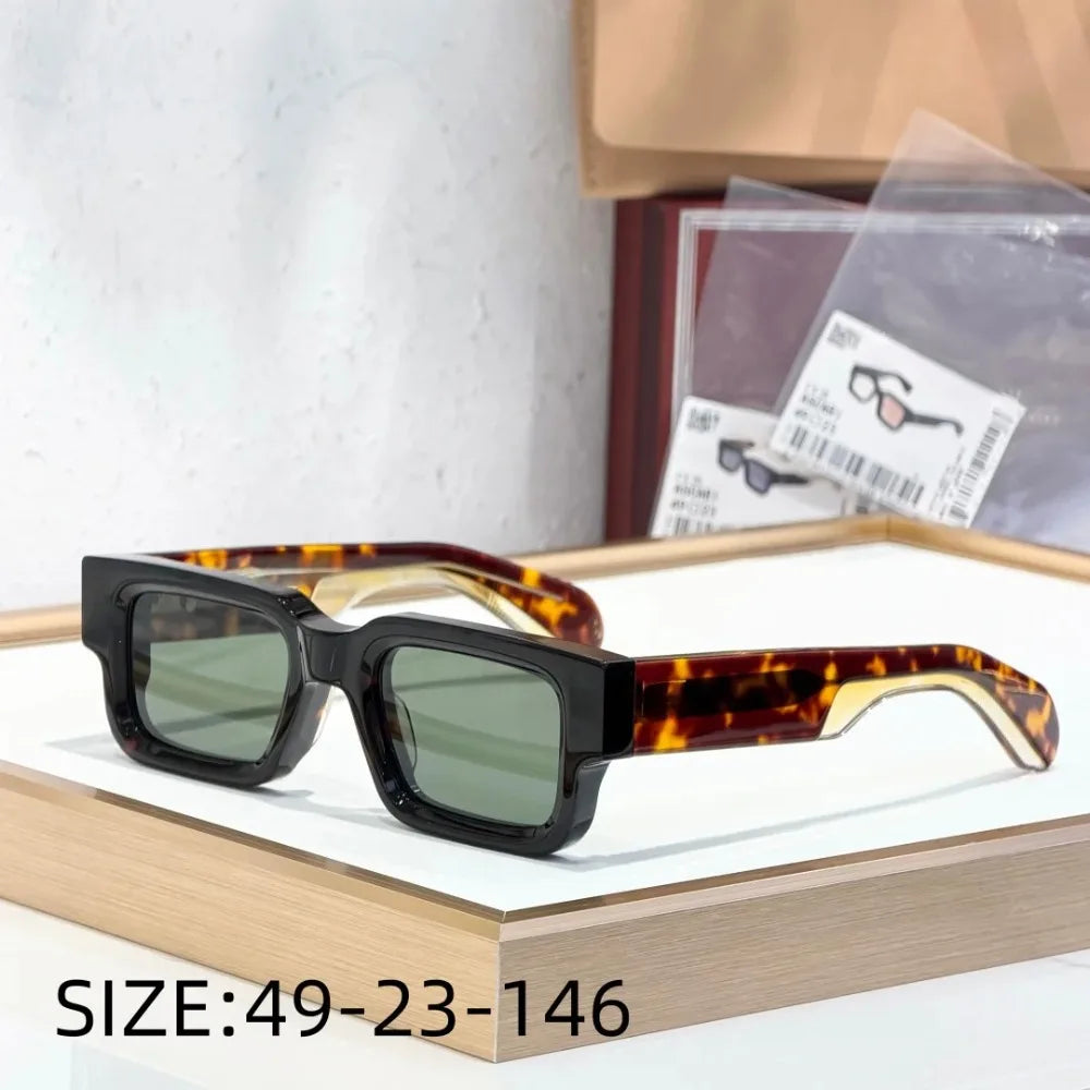 2025 Ins ASCARI Thick Acetate Sunglasses Men Classical Small Face Japan Handcrafted Designer UV400 Polarized Eyewear with Case