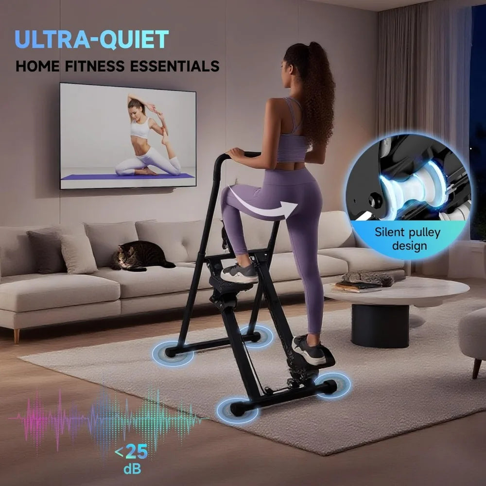 Home Vertical Climber Machine with LCD Display, Foldable Cardio Workout Equipment featuring Adjustable Resistance