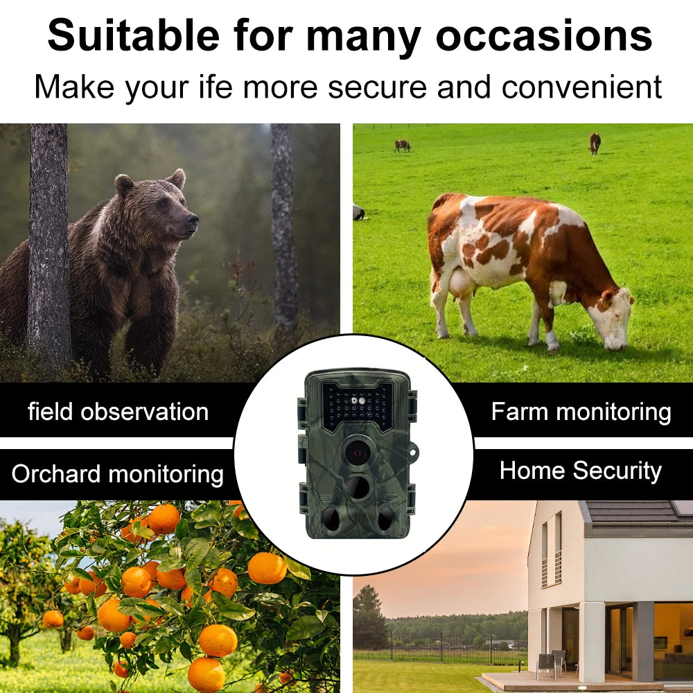 Hunting Trail Camera 36MP 1080P Night Vision Wildlife Camera With Motion Activated Outdoor Trail Cam Trigger Wildlife Scouting