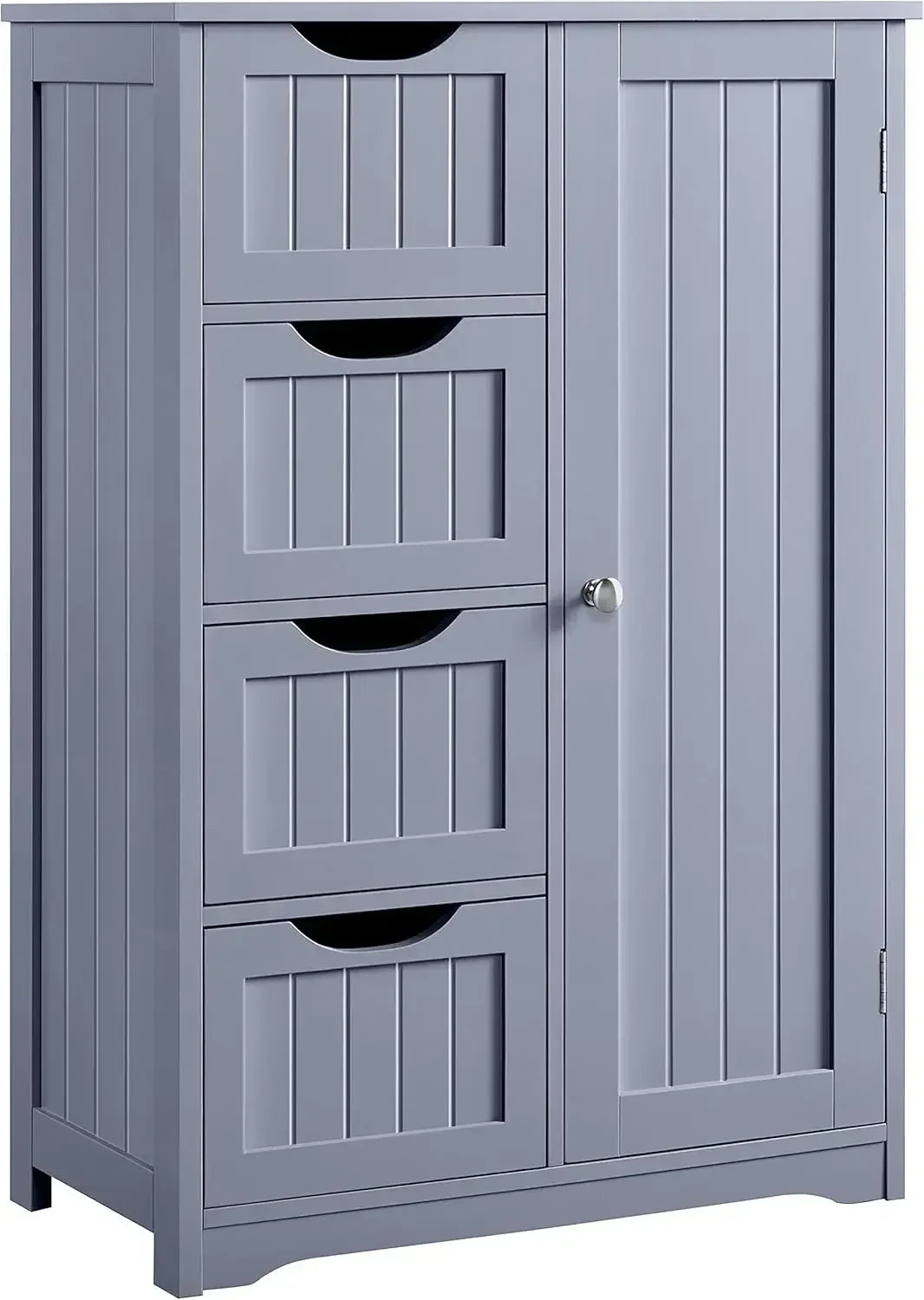 Freestanding Wooden Bathroom Storage Cabinet with 4 Drawers And 1 Cupboard Vanity Furniture for Bathroom Organization