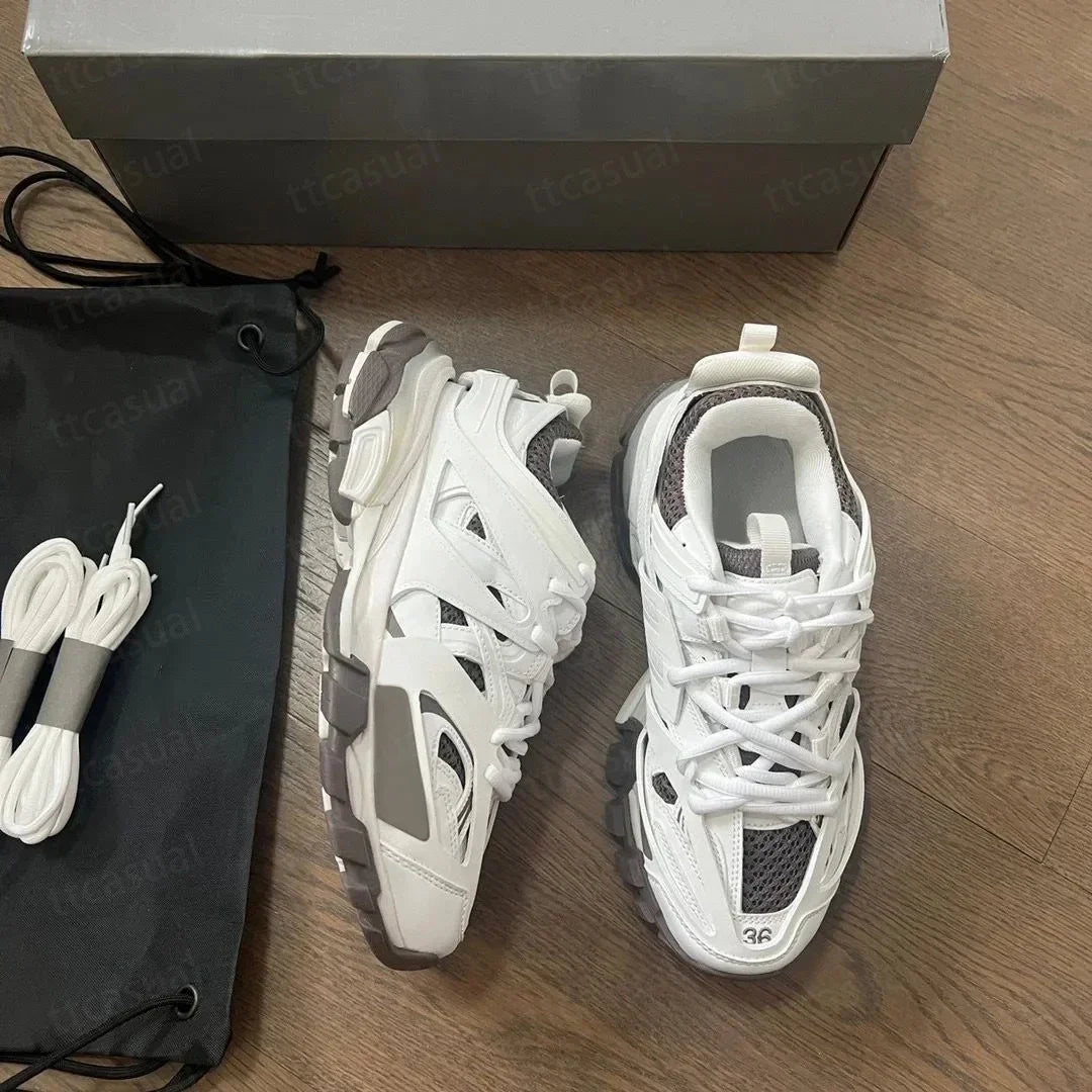 Designer Tracks 3 3.0 Men Women Casual Shoes Paris Triples White Black Pink Grey Beige Sneakers Brand 18ss Tess.S. Gomma
