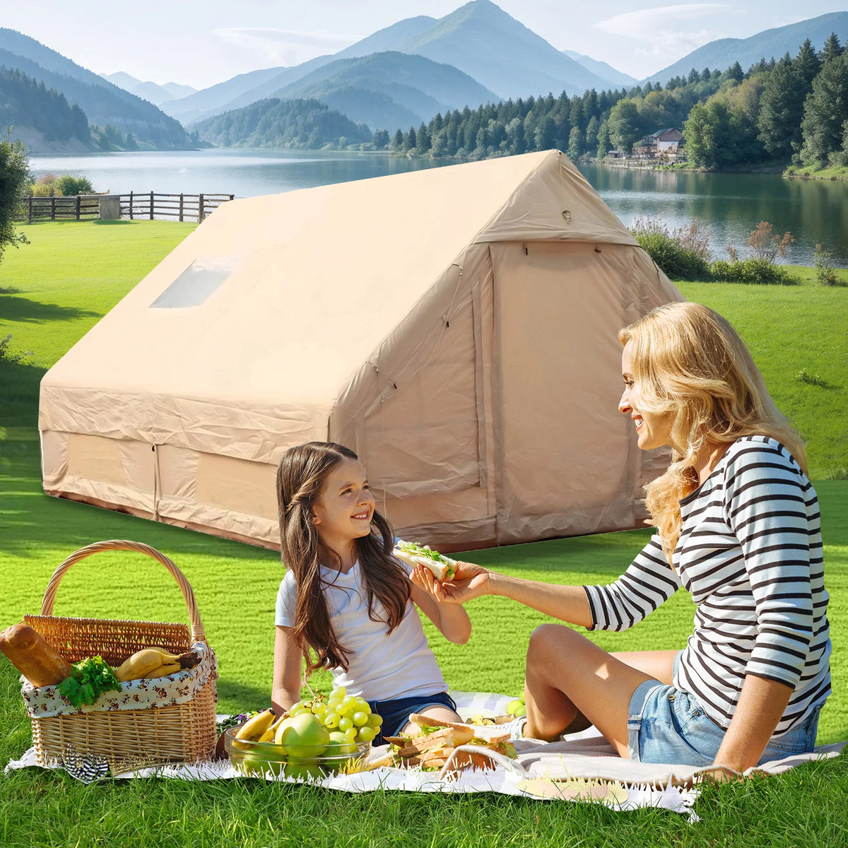 Inflatable House Easy Setup Air Glamping Tents with Pump Inflatable Camping Tent for Camping