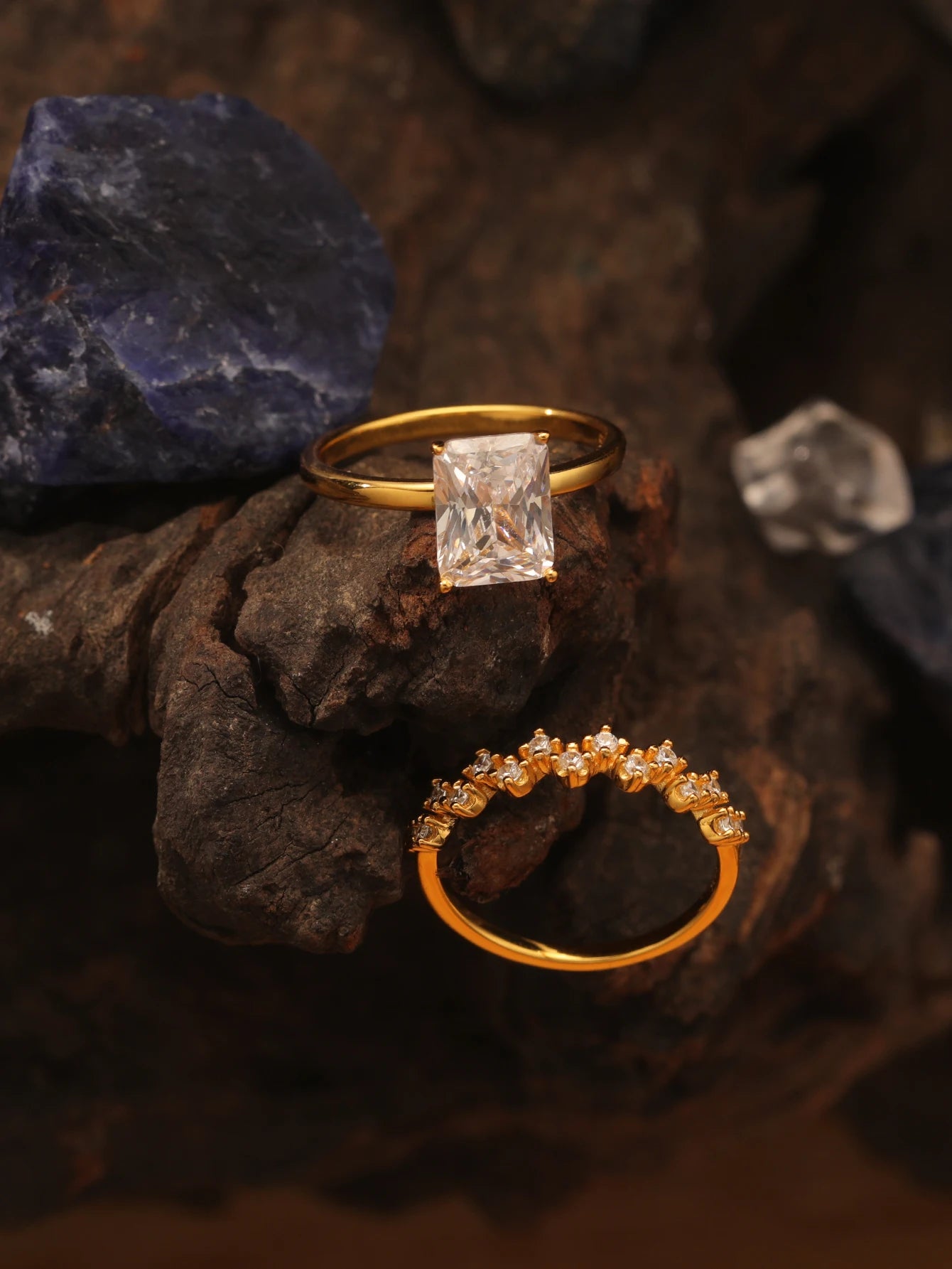 S925 Sterling Silver Rectangular 3CT Moissanite Ring Set Fine Jewelry Gold-plated 18k Suitable for Gift Giving Birthday Gift