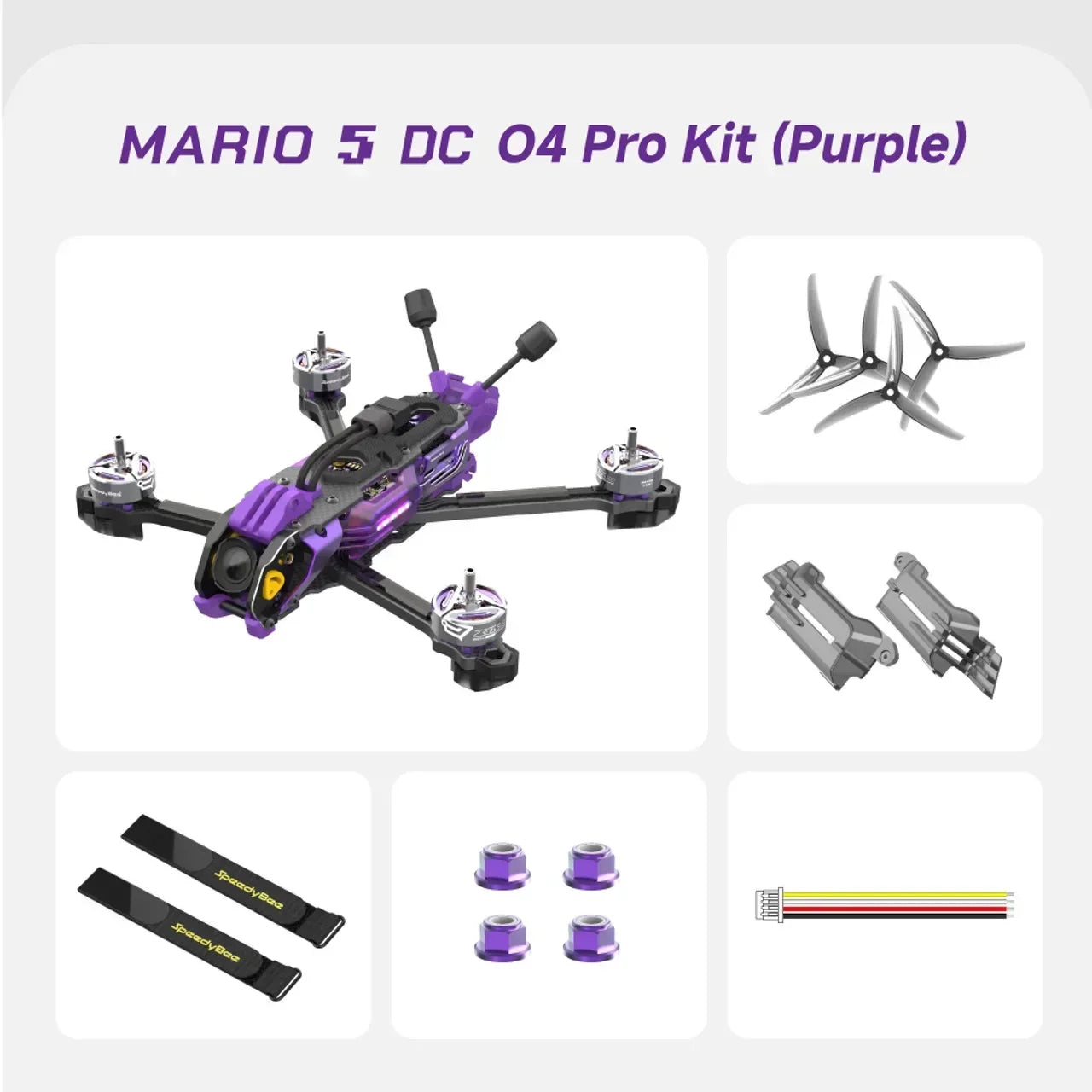 SpeedyBee Mario 5 FPV 5-Inch Drone with 6S-Lipo pro Air Unit DC/XH O4 2306.5 pro 1880KV Motor F405 V4 55A Stack Bee Storm RC