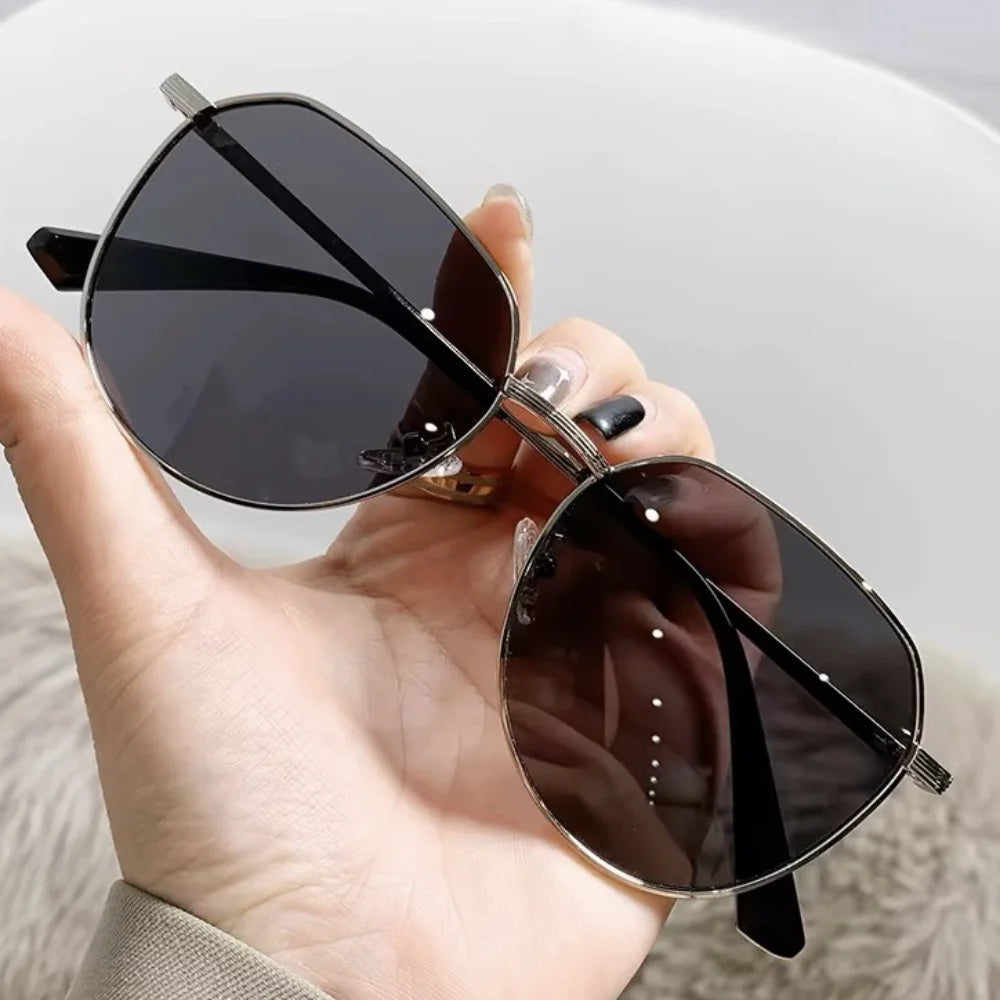 Driving Sunglasses Women Metal Polarized Large Frame Sun Glasses Fashion UV400 Shades Brand Designer Outdoor Anti Glare Goggles