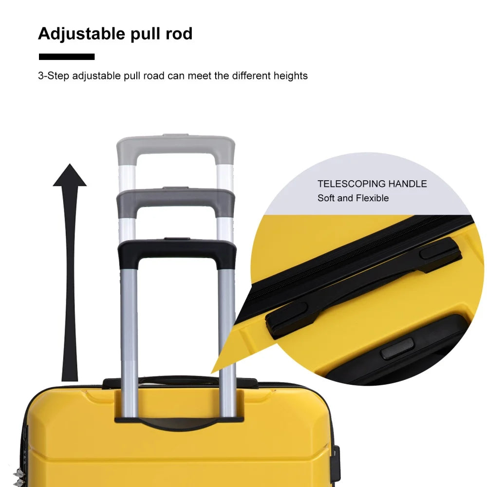 3pcs 20/24/28" Hardshell Luggage Set with Spinner Wheels TSA Lock Durable Travel Suitcase Rolling Luggage Travel Trolley Case