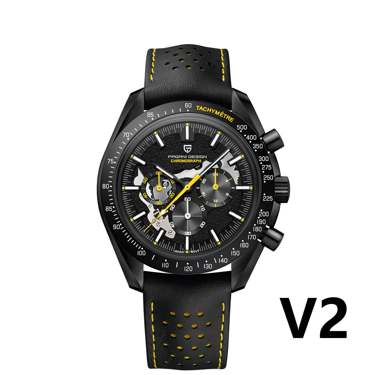 PAGANI DESIGN 2025 New Moon Dark Men's Watches Luxury Quartz Watch Men Skeleton Sport Chronograph AR Sapphire glass Wrist Watch