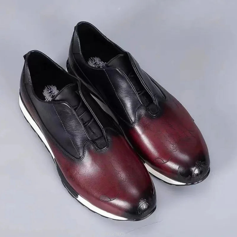 Luxury Brand Style Casual Sneakers Men's Shoes Genuine Leather Lace-up Basic Outdoor Footwear Daily Male Fashion Oxford Shoesb15