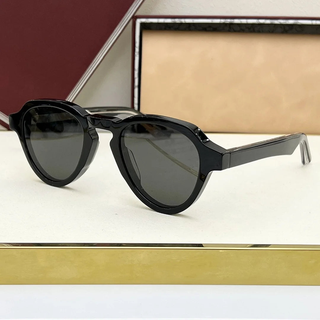 HATFIELD Oval Acetate Sunglasses Vintage Retro UV400 Eyewear for Men and Women Fashion Outdoor Shades