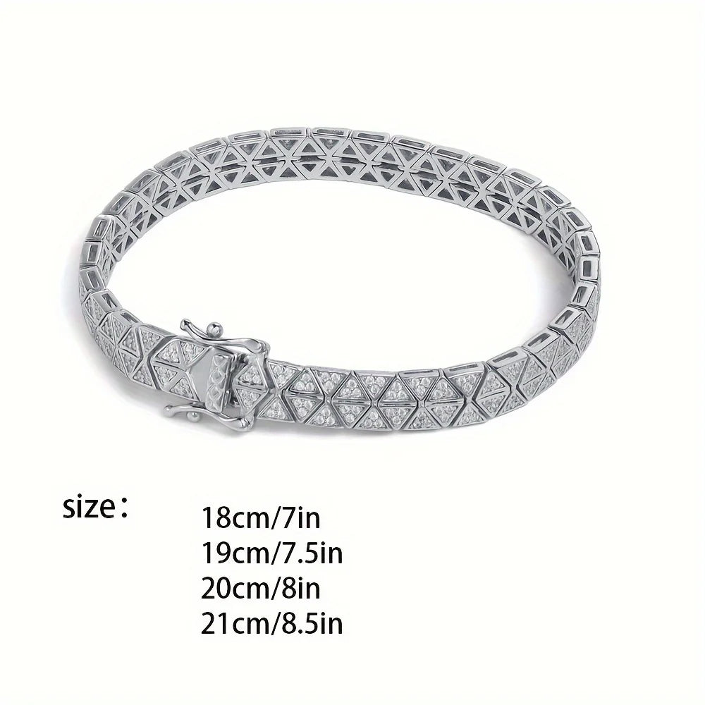 1pc S925 Silver with Moissanite Personalized Tennis Bracelet, Men's and Women's Gifts for Mother | Gifts for Her | Birthday | We