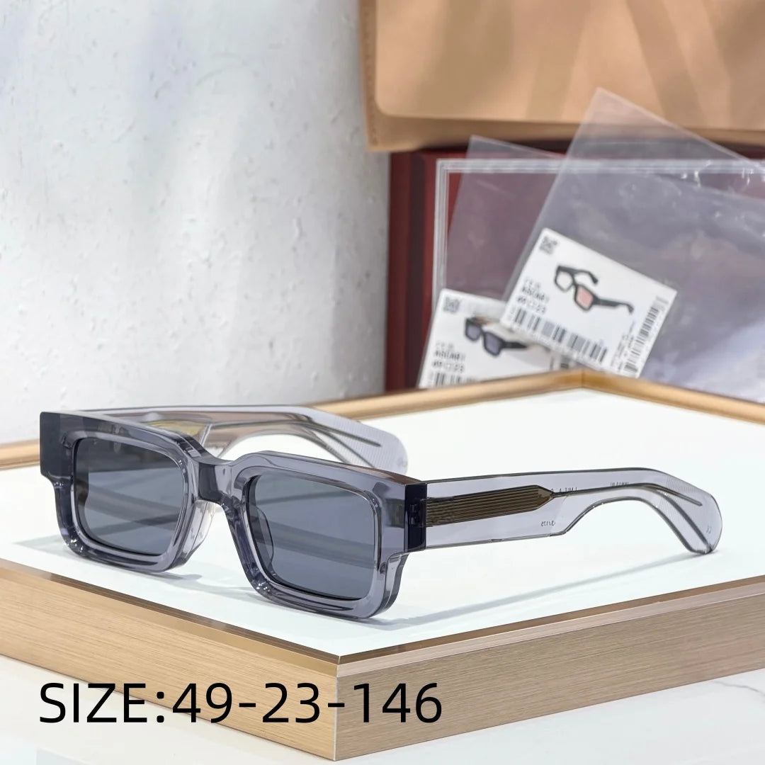 Luxury Unisex Rectangle Sunglasses Men Women Thick Acetate ASCARI New Fashion Polarized UV400 Oversized Trendy Eyewear