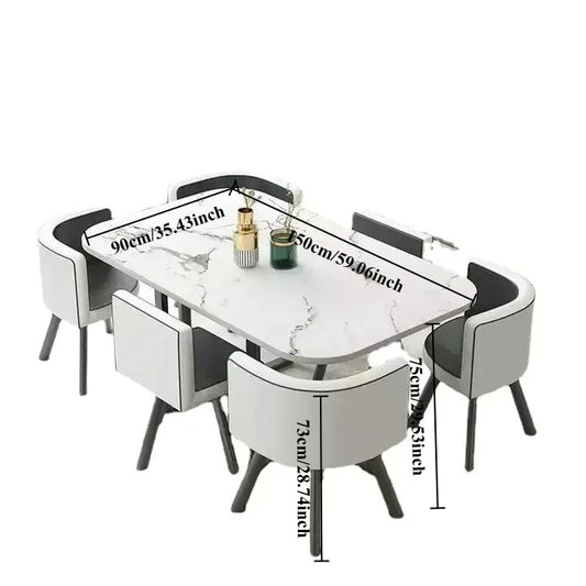 Dining Table, Rectangular for Dining Room/living Room, Kitchen Dining Table Set with Metal Legs