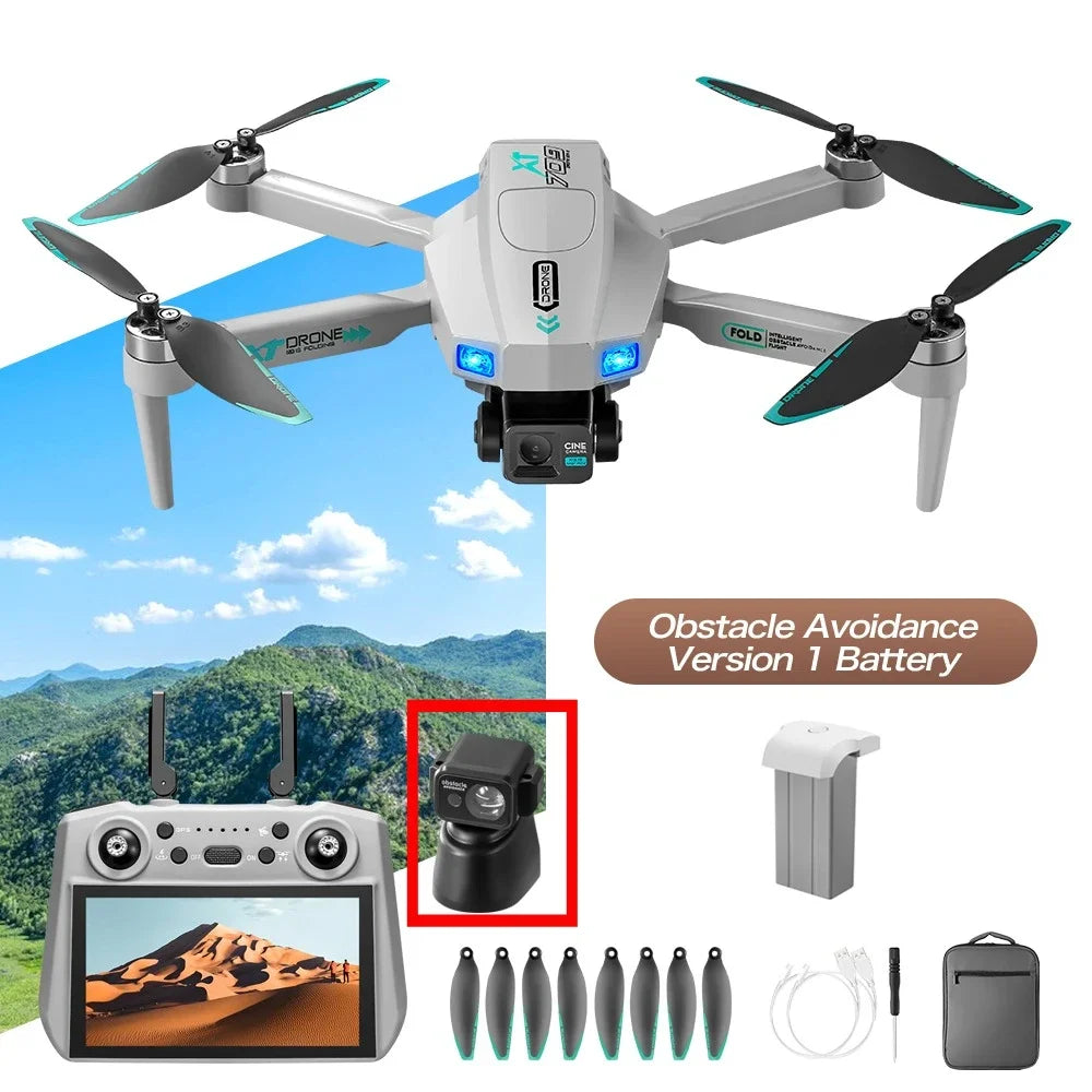 XT709 Drone 4K HD Aerial Photography With Screen GPS Return Folding Intelligent 360° Obstacle Avoidance RC Toy