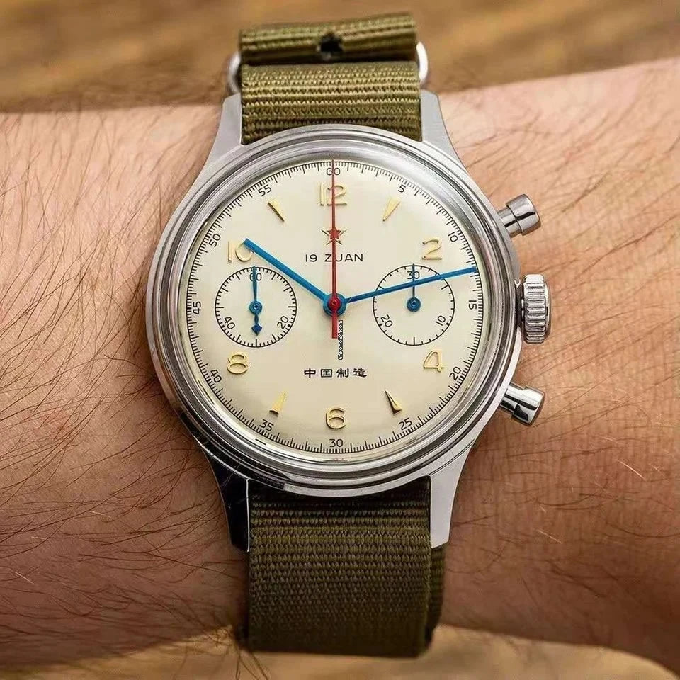 Seakoss 38mm Men's 1963 Chronograph Arcylic Glass With Seagull ST19 Hand Winding Movement Male Mechanical Watches
