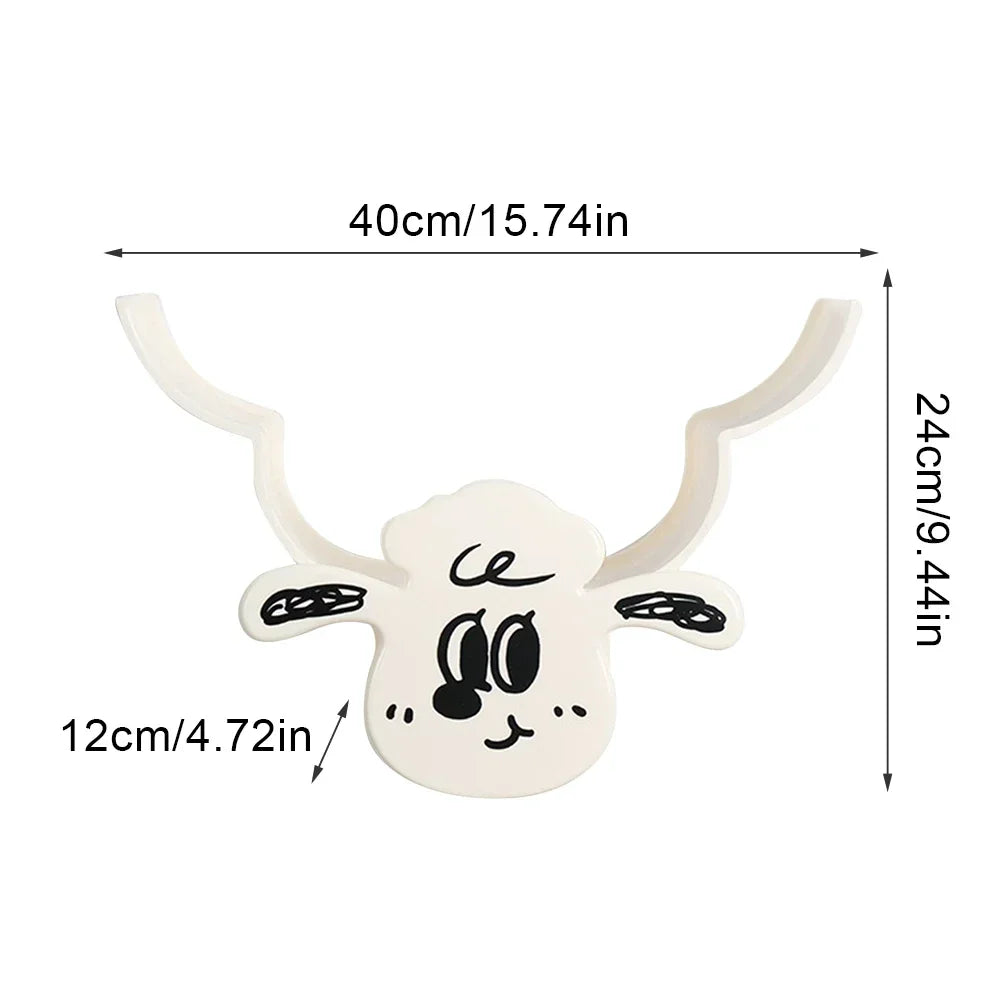 Wall Mounted Paper Storage & Organizer Sheep Toilet Paper Holder Shelves Funny Animal Toilet Paper Storage for Bathrooms Kitchen