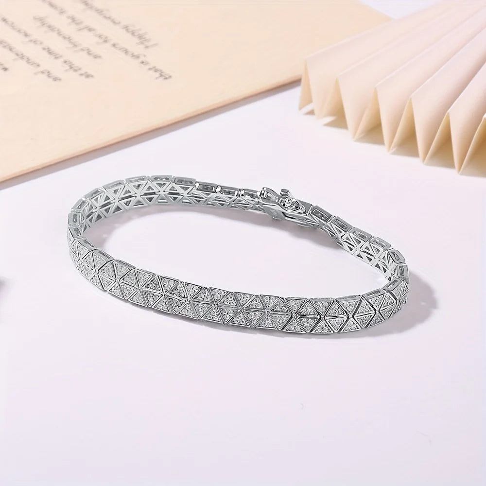 1pc S925 Silver with Moissanite Personalized Tennis Bracelet, Men's and Women's Gifts for Mother | Gifts for Her | Birthday | We