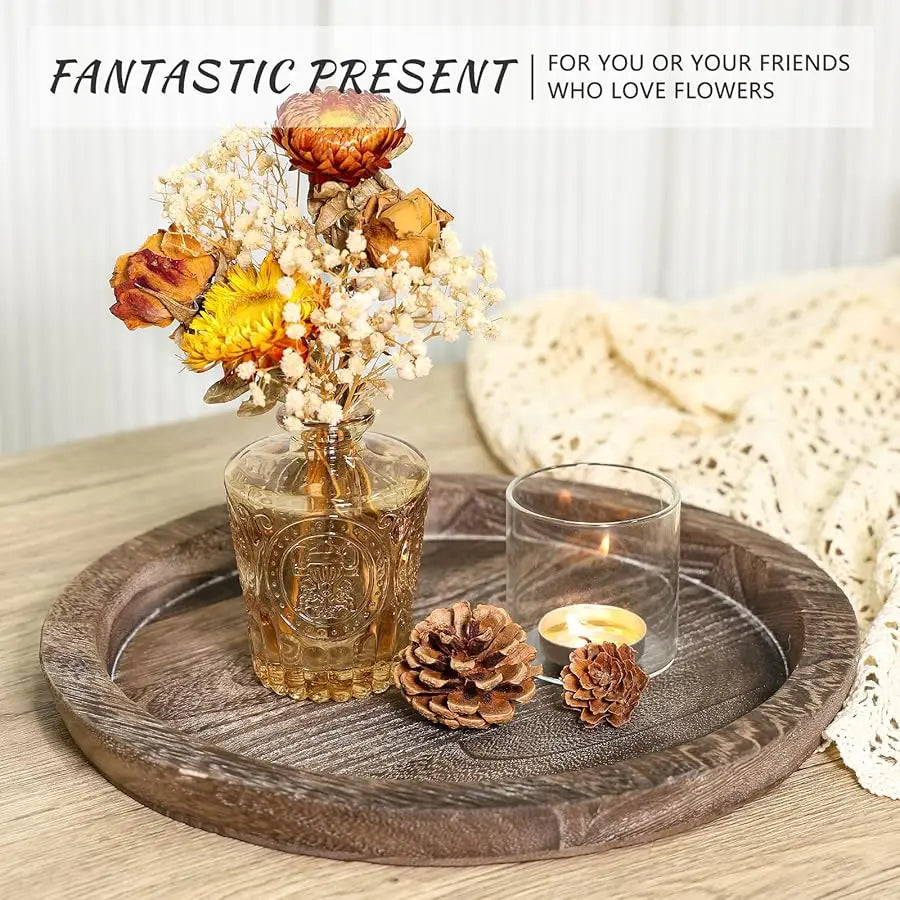 Glass Bud Vase Set of 5, Gold Amber Small Flower Vases for Centerpieces in Bulk, Mini Vintage Vase for Rustic Wedding, Home,Tabl